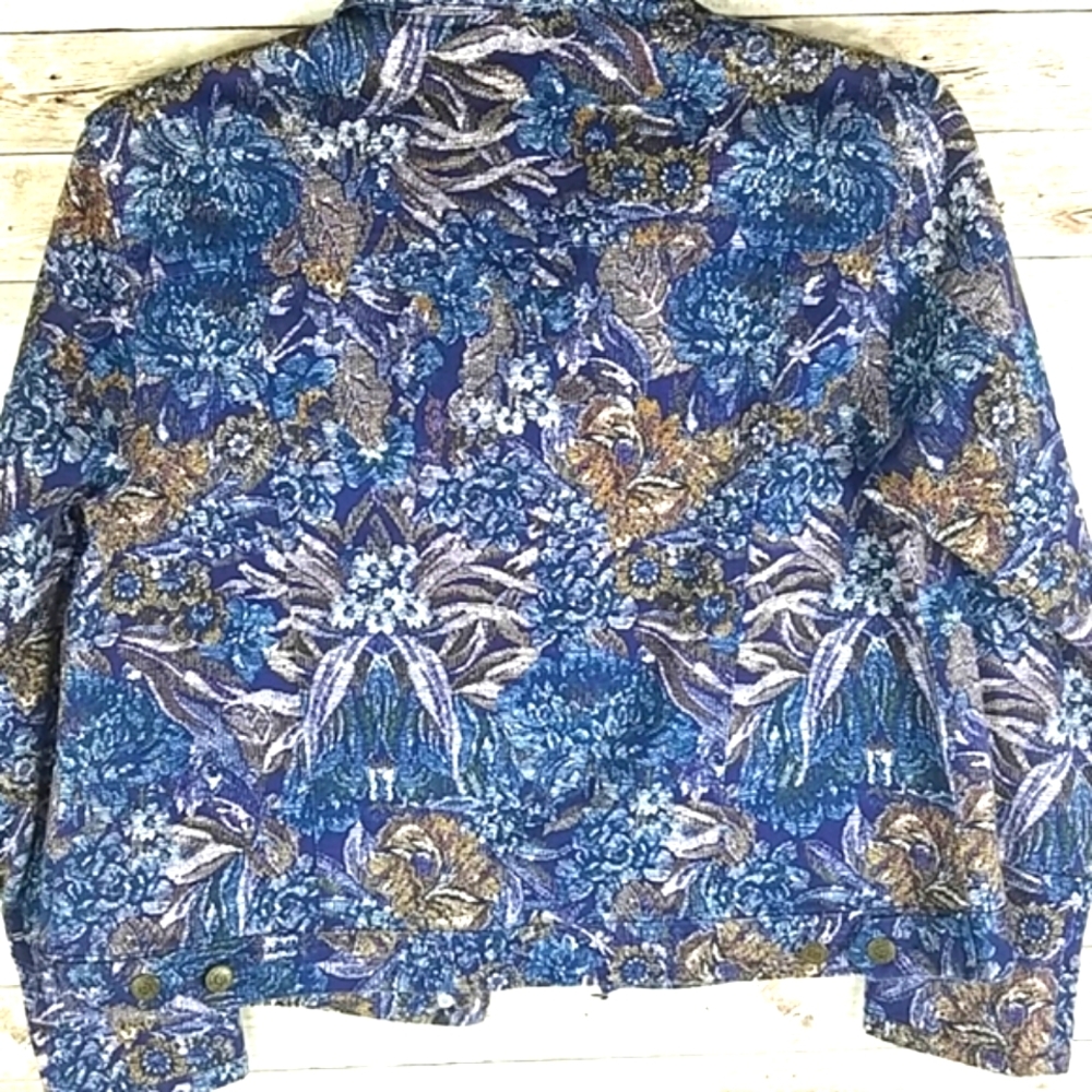 Westbound, Vintage Blue Tapestry Jacket, Sz PS - Picture 3 of 7